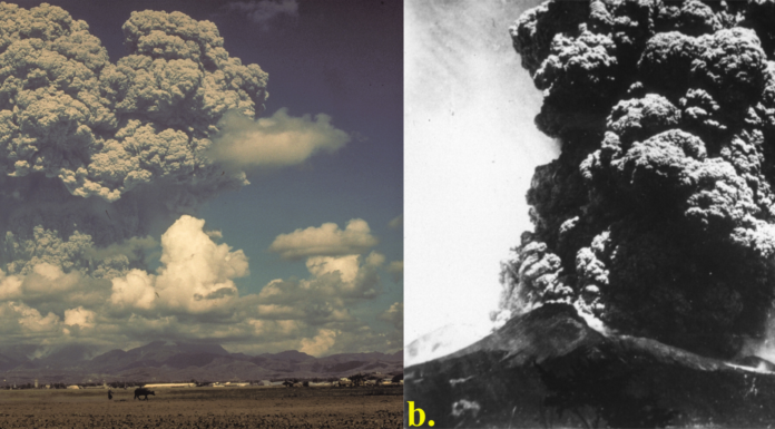 deux volcans en éruption